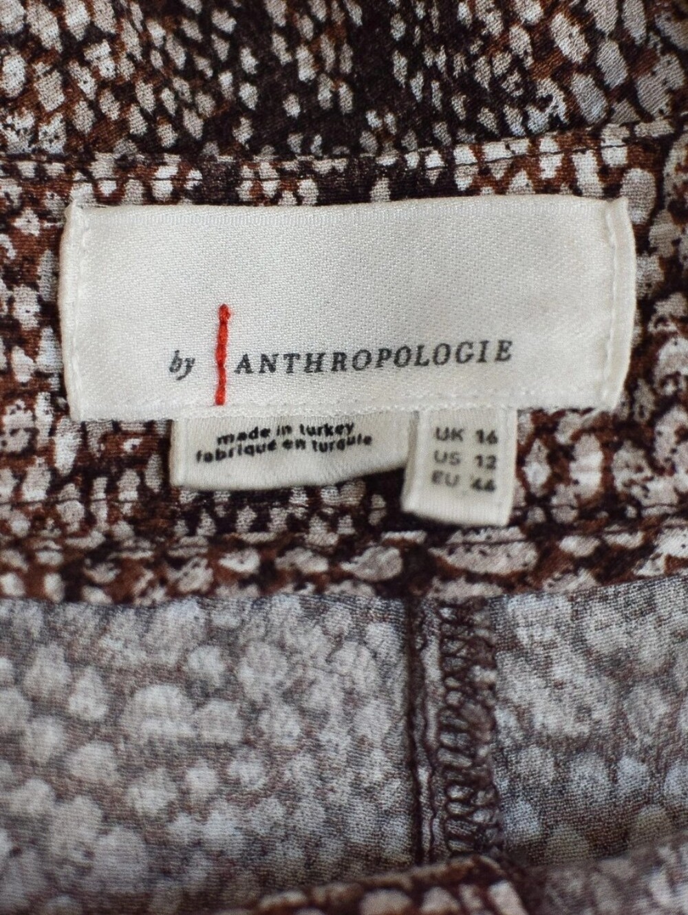 Anthropologie Wide Leg High Rise Pants Snakeskin Animal Print Size 12 Boho Flowy - Picture 7 of 8